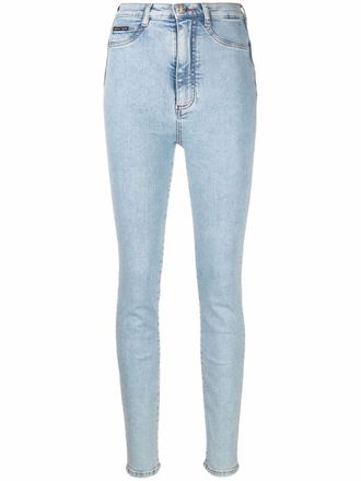 Philipp Plein Iconic high-waist skinny jeans - women - Polyester/Cotton/Spandex/Elastane - 26 - Blue