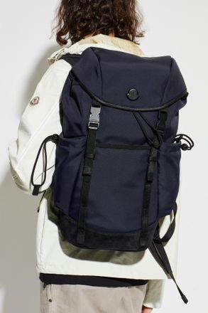 Moncler Backpack With Logo, Mens, Navy Blue