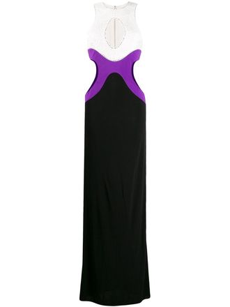 Pucci colour block evening gown - women - Viscose - 40 - Black