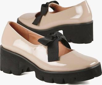 All Black Womens Tap And Lug Loafer In Beige