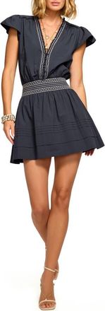 Ramy Brook Tahlia Flutter Sleeve Minidress in Navy at Nordstrom, Size X-Small