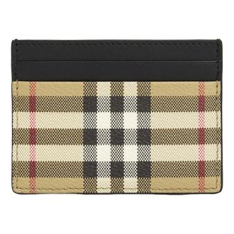 Burberry Check Coated Card Holder Wallet Beige 8113176