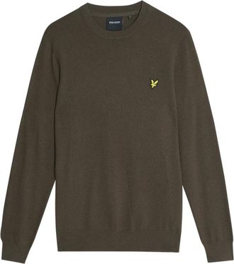 Lyle & Scott Truien & Vesten, Heren, Bruin, XL, Katoen, Mid Knits Cotton Merino Crew Neck Jumper