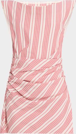 Faithfull The Brand Reign Stripe Draped Mini Dress
