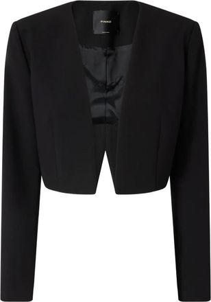 Pinko Giacca crop con scollo a V - Nero