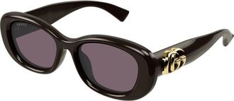 Gucci Gg 1829Sk Zonnebril - Dames - Zonnebrillen - Bruin - 53 MM - Nylon - Accessoires