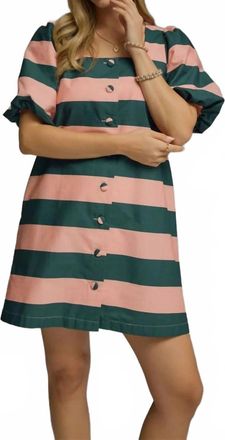 Entro Sunset Harbor Dress In Pink/green