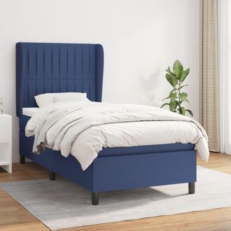 vidaXL Vidaxl - Cama Box Spring Con Colch&oacute;n Tela Azul 80x200 Cm
