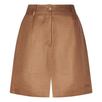 MC2 Saint Barth Short Shorts, female, Brown, Size: S Maggy Linen Shorts