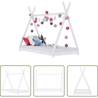 vidaXL vidaXL Letto in legno - Giroletto per Bambini Bianco in Massello di Pino 70x140 cm