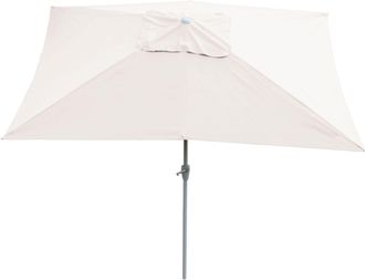 Hhg [nunca Usado] Sombrilla N23, Sombrilla De Jard&iacute;n, 2x3 M Rectangular Inclinable, Poli&eacute;ster/aluminio 4,5 Kg, Protecci&oacute;n Uv 50+, Crema