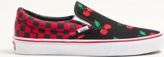 Valentino Garavani Valentino Garavani and Vans Slip-On Sneaker in Fabric with Maxi Cherryfic Print and VLogo Checkerboard Print