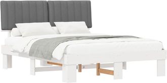 vidaXL Estructura De Cama Con Cabecera Tapizada Gris Claro Vidaxl