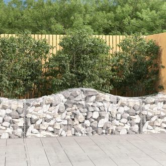 Berkfield Home Arched Gabion Baskets 7 pcs 200x50x60/80 cm Galvanised Iron in Silver