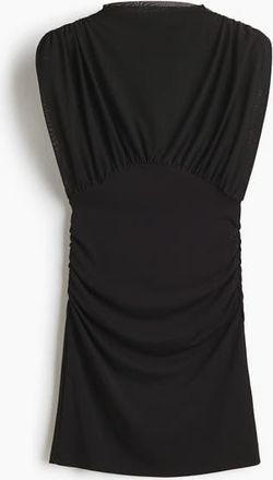 H&M Draped Mini Dress in Black at Nordstrom, Size X-Small
