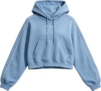 Nike (WMNS) Nike Studio Fleece Medium Weight Graphic Pack Cropped Hoodie Work Blue Sail IO9948-486