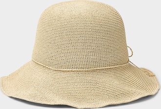 Canadian Hat Womens Braided bow paper straw cloche