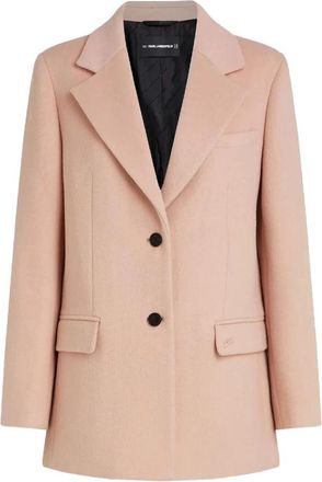 Karl Lagerfeld Korte Zachte Woljas - Dames - Mantel - Roze - M - Wol - Jassen