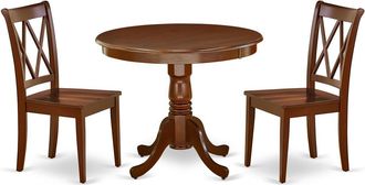 East West Furniture Dining Room Set Mahogany, ANCL3-MAH-W