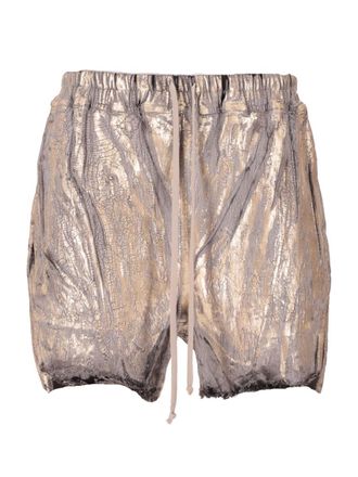 Rick Owens Gold Textured Shorts