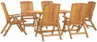 vidaXL Juego De Comedor De Jard&iacute;n 7 Piezas Madera Maciza De Teca Vidaxl