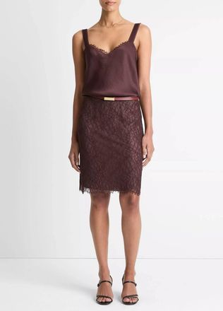 Vince Short Lace Skirt In Fig