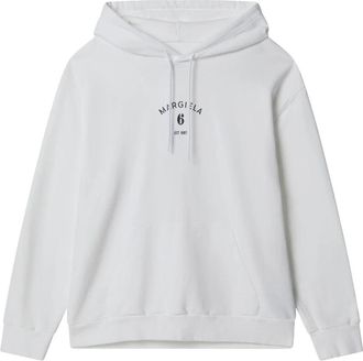 Maison Margiela Mannequin Print Hooded Sweatshirt - Heren - Hoodies - Wit - L - Katoen - Hoodies & sweatvesten