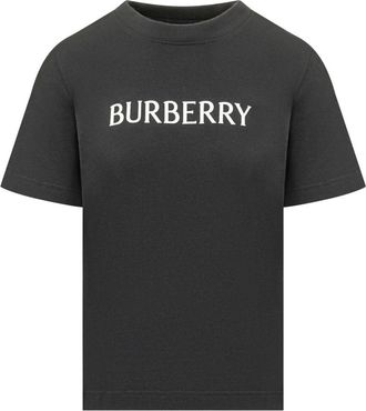 Burberry Logo T-Shirt - Dames - T-shirts - Zwart - S - Katoen - Tops