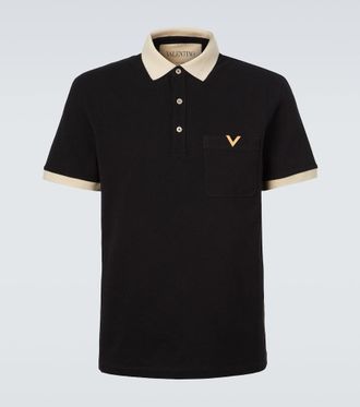 Valentino VLogo cotton jersey piqu&eacute; polo shirt