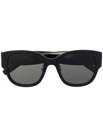 Saint Laurent Eyewear occhiali da sole con placca logo - Nero