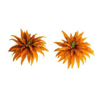 Nearly Natural 40-in Autumn Artificial Fall Boston Fern - Set of 2 in Orange at Nordstrom