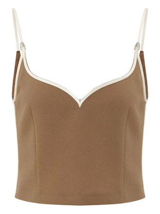 Paris Georgia Heart trim-detail top - Brown