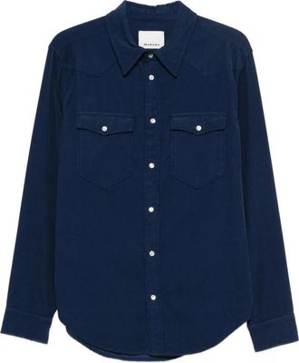 Isabel Marant Vasco Shirt - Heren - Casual Overhemden - Blauw - M - Katoen - Overhemden