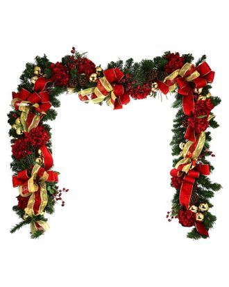 Creative Displays Inc. 9Ft Christmas Garland With Hydrangeas & Bows