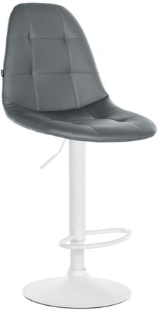 Clp Clp - Taburete De Bar Elmore En Polipiel Gris Metal Blanco Mate