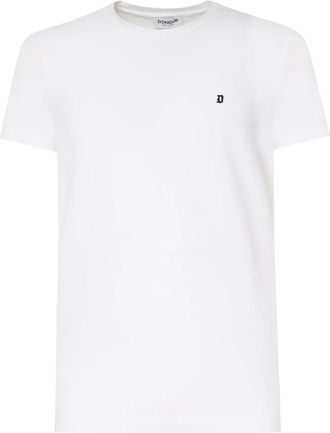 Dondup Wit katoenen T-shirt met logo - Heren - T-shirts - Wit - 2XL - Katoen - Tops