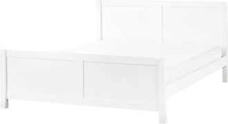 Beliani Cama matrimonial de madera blanco 180x200