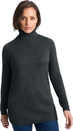 Jessica London Carefree Cashmere Turtleneck in Heather Charcoal at Nordstrom, Size 44
