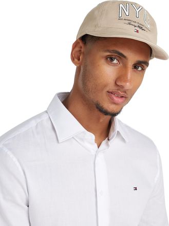 Tommy Hilfiger Baseball Cap TOMMY HILFIGER TH FLAG SEASONAL 5 PANEL CAP, Herren, gr&uuml;n (sandalwood), Web, Baumwolle, unifarben, Caps Baseball Cap, Mit festem Schirm