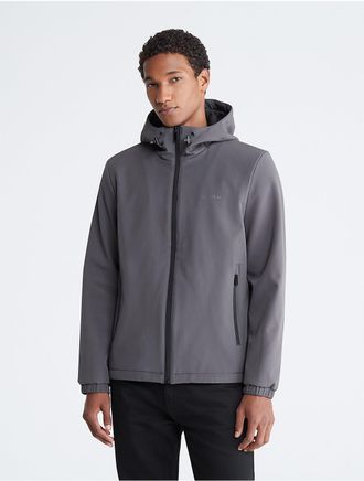 Calvin Klein Mens Hooded Stretch Jacket - Grey - XL