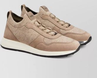 Tod's leather knit low-top sneakers