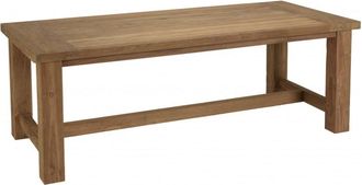 Macabane Mesa de comedor de jard&iacute;n de madera de teca reciclada de 220x100 cm