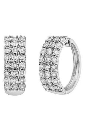 Effy Sterling Silver Diamond Hoop Earrings - 0.23 ctw. in White at Nordstrom Rack