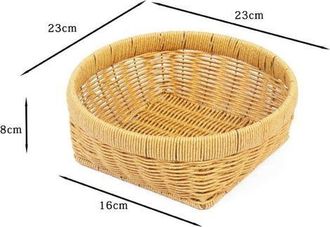 OEM Cesta De Cocina De Pl&aacute;stico Tejido, Cesta Para Servir Frutas Y Verduras, Ideal Para El Hogar, La Cocina Y El Restaurante (23 X 23 X 8 Cm)