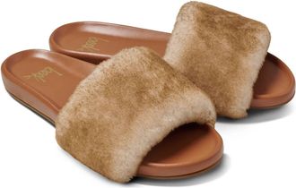beek Womens Gallito Mas Shearling Footbed Sandal In Brown