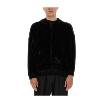 Balenciaga Zip-throughs, male, Black, Size: S Hood Without Drawstring T