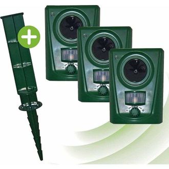 OEM Repelente Ultras&oacute;nico De Animales (a Pilas), Repele Eficazmente Animales Salvajes, Aves Y Visones Mediante Se&ntilde;ales De Sonido (paquete De 3)