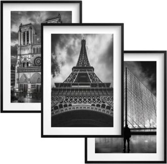 OEM Cuadros P&oacute;sters De Pared En Blanco Y Negro Para La Pared Con Marcos Par&iacute;s Torre Eiffel