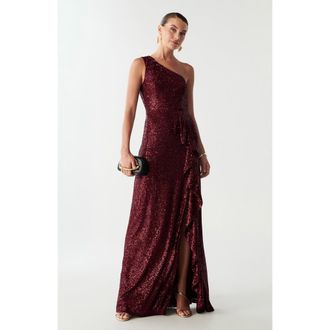 BWLDR Catia Dress in Burgundy Sequin at Nordstrom, Size 14