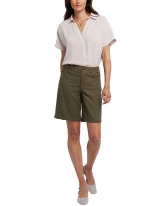 NYDJ Nydj Bermuda Bay Leaf Linen-Blend Short Jean